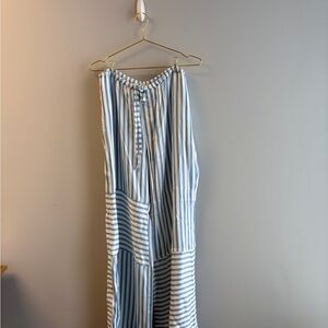 Maeve Sky Blue and White Striped Trousers